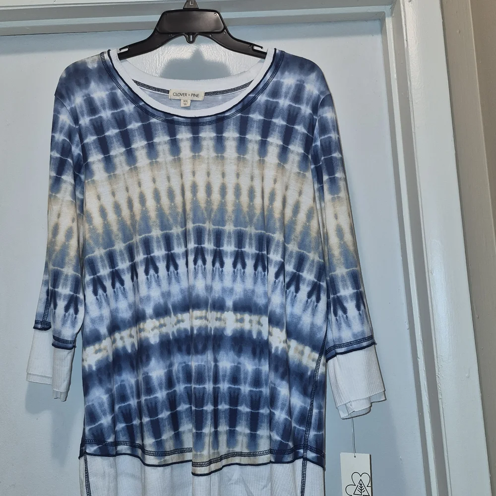 Clover + Pine Tie-Dye Long Sleeve Top - Picture 1 of 11
